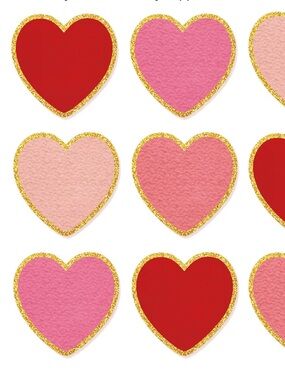 Red & Pink Heart Cutouts with Gold Edge - Valentine's Party Decorations